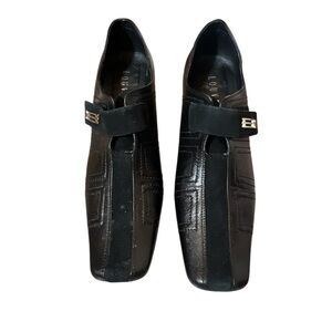 Vintage Y2K Louvre Black Wedge Heels | Office Siren | EU 38  US Women's 7.5